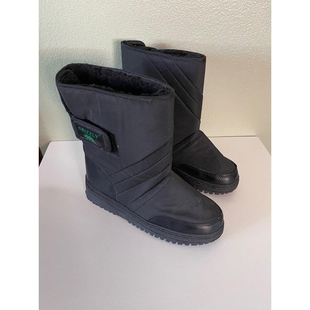 Grizzly kid's Outdoors Black Snow Boots Size 5/6 New